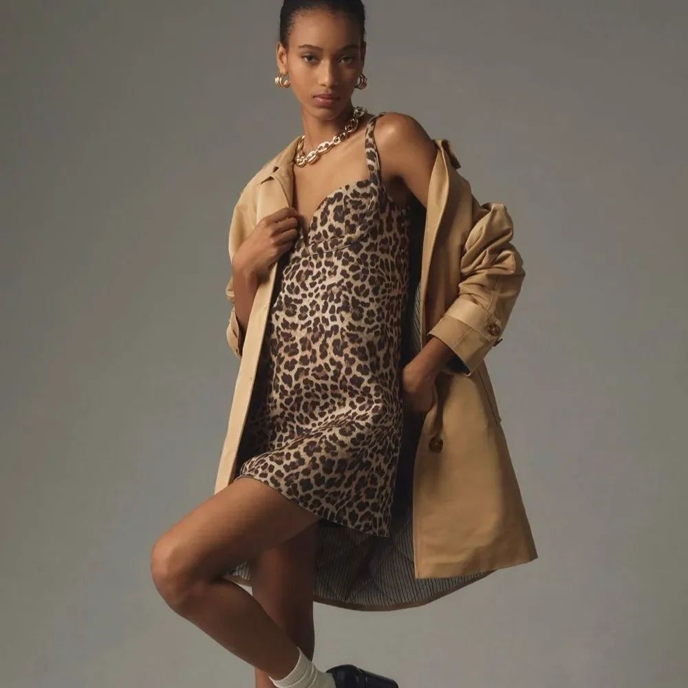 Anthropologie | Dhruv Kapoor Leopard Mini Dress | Size Small